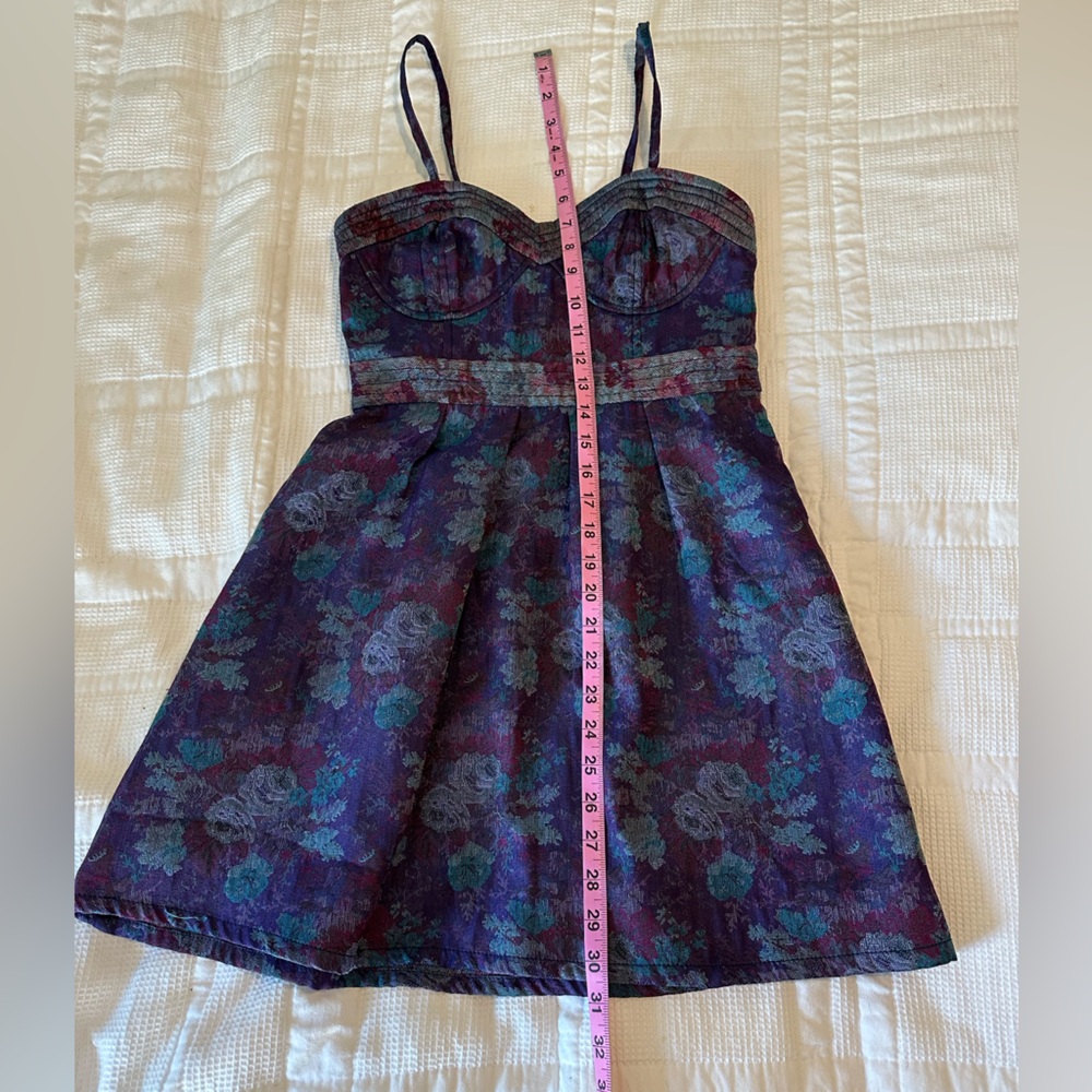 Gorgeous Purple Floral Bustier Top Free People Dress size 2 - Picture 5 of 6